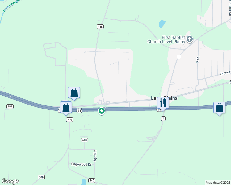 map of restaurants, bars, coffee shops, grocery stores, and more near 83 Hannah Road in Daleville