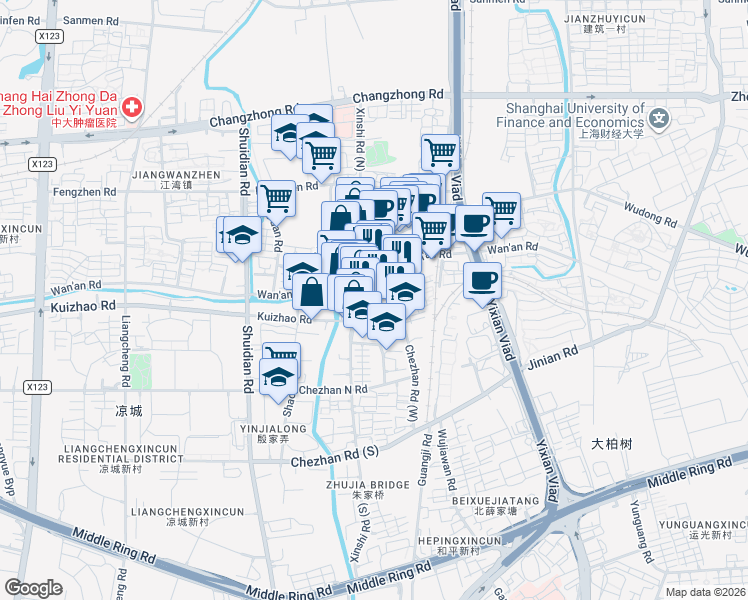 map of restaurants, bars, coffee shops, grocery stores, and more near in 