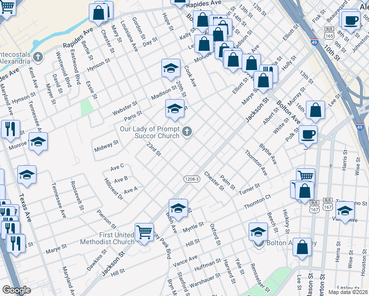 map of restaurants, bars, coffee shops, grocery stores, and more near 2130 Marye Street in Alexandria