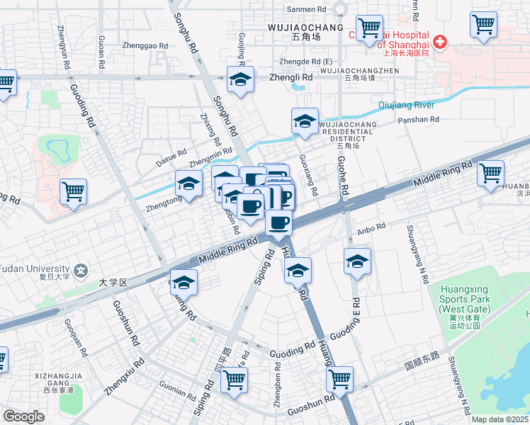map of restaurants, bars, coffee shops, grocery stores, and more near in 