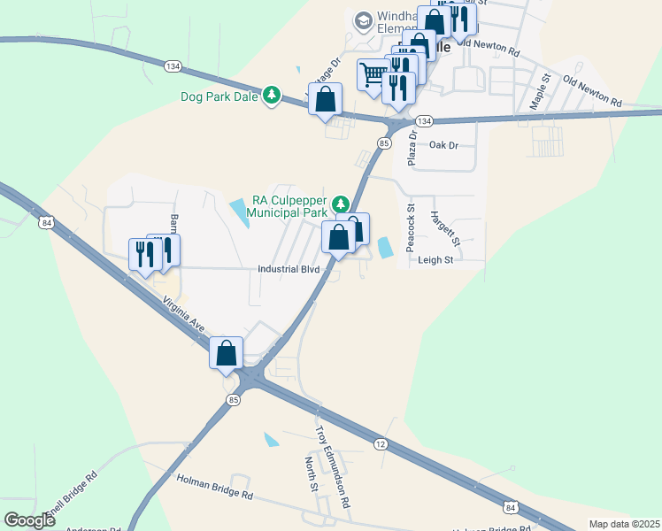 map of restaurants, bars, coffee shops, grocery stores, and more near 322 Daleville Avenue in Daleville