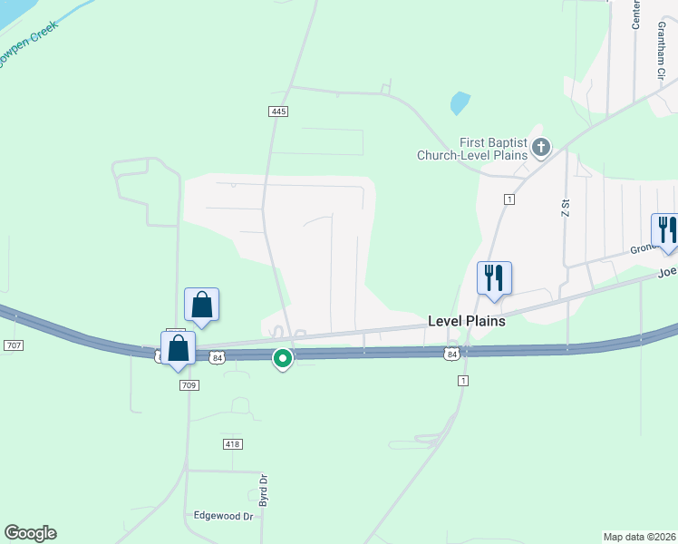 map of restaurants, bars, coffee shops, grocery stores, and more near 205 Maree Drive in Daleville