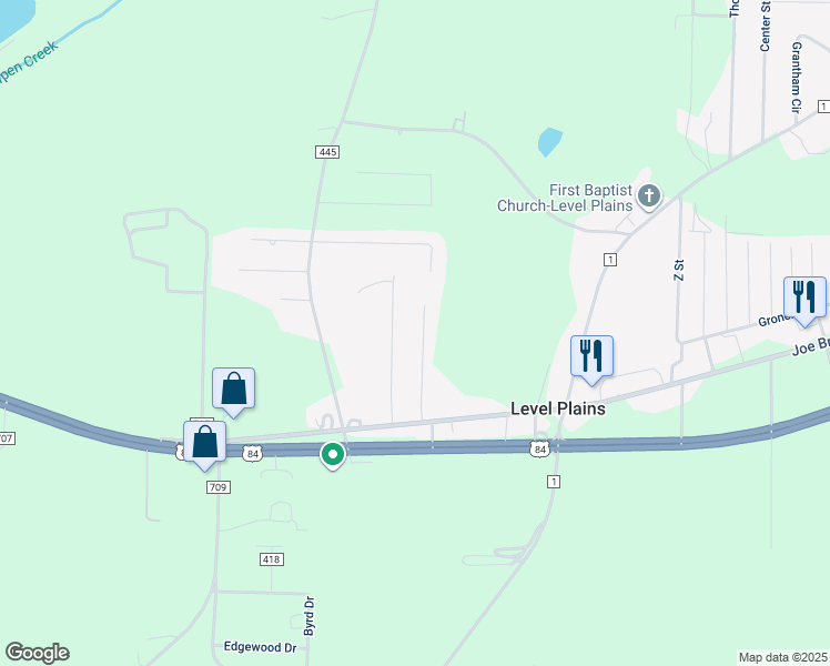 map of restaurants, bars, coffee shops, grocery stores, and more near 205 Maree Dr in Daleville