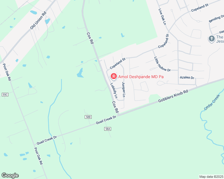 map of restaurants, bars, coffee shops, grocery stores, and more near 1706 Loblolly Lane in Lufkin