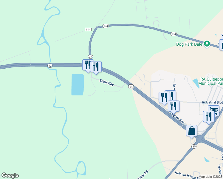 map of restaurants, bars, coffee shops, grocery stores, and more near 213 Elizabeth Lane in Daleville