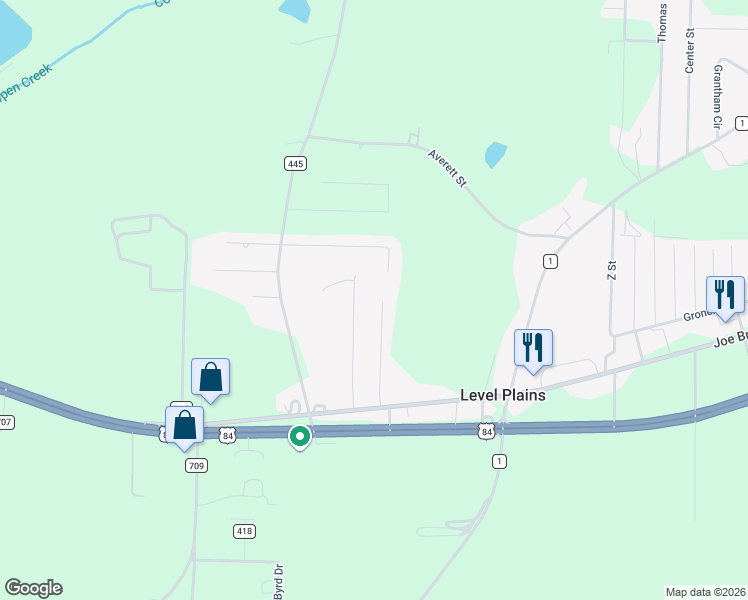 map of restaurants, bars, coffee shops, grocery stores, and more near 275 Maree Drive in Level Plains