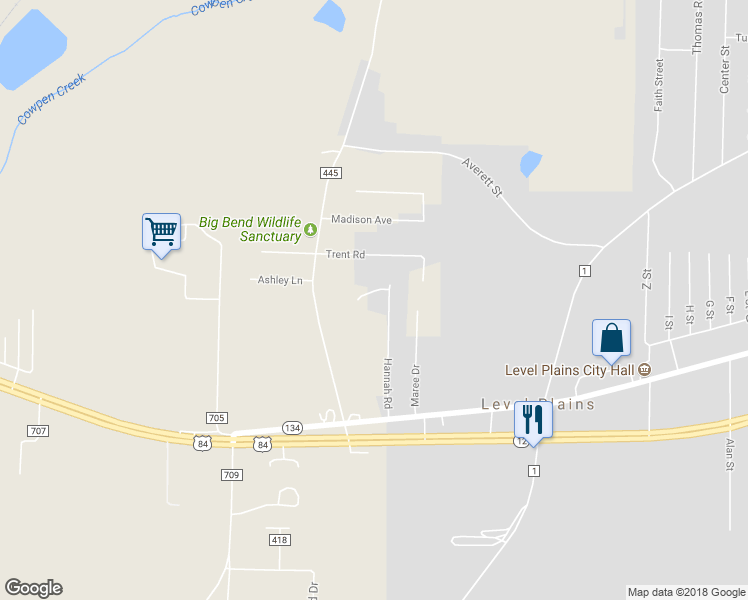 map of restaurants, bars, coffee shops, grocery stores, and more near 379 Hannah Rd in Daleville