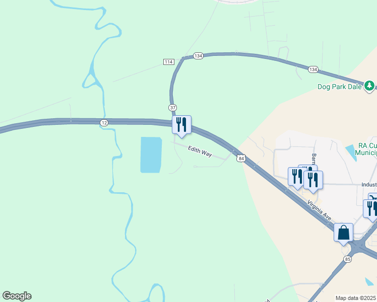 map of restaurants, bars, coffee shops, grocery stores, and more near 212 Edith Way in Daleville