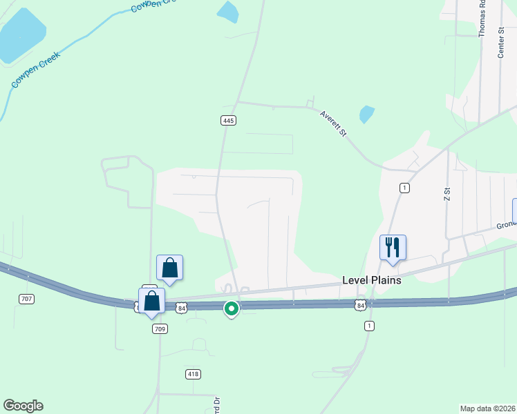 map of restaurants, bars, coffee shops, grocery stores, and more near 379 Hannah Road in Daleville