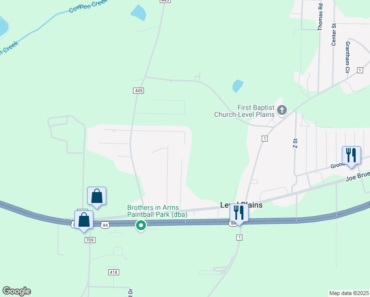 map of restaurants, bars, coffee shops, grocery stores, and more near 349 Trent Road in Enterprise