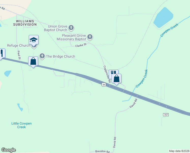 map of restaurants, bars, coffee shops, grocery stores, and more near 1932-1980 East Park Avenue in Enterprise