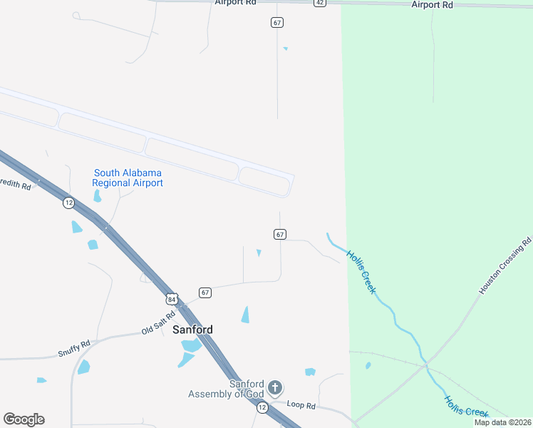 map of restaurants, bars, coffee shops, grocery stores, and more near County Road 67 in Andalusia