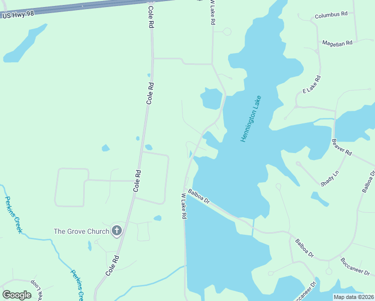 map of restaurants, bars, coffee shops, grocery stores, and more near 281 W Lake Rd in Hattiesburg