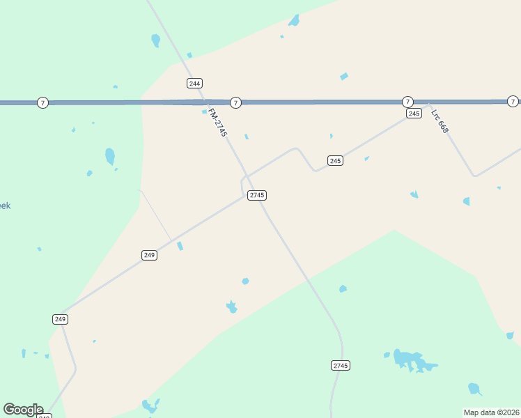 map of restaurants, bars, coffee shops, grocery stores, and more near 1070-1078 County Road 249 in Kosse