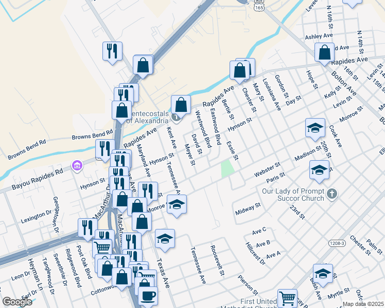map of restaurants, bars, coffee shops, grocery stores, and more near 55 Meyer Street in Alexandria