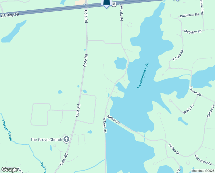 map of restaurants, bars, coffee shops, grocery stores, and more near 281 West Lake Road in Hattiesburg