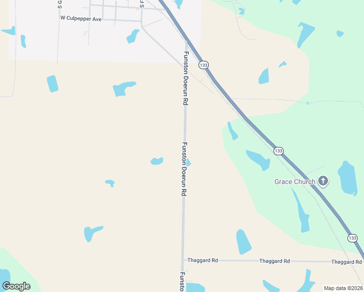 map of restaurants, bars, coffee shops, grocery stores, and more near 2693 Funston Doerun Road in Doerun