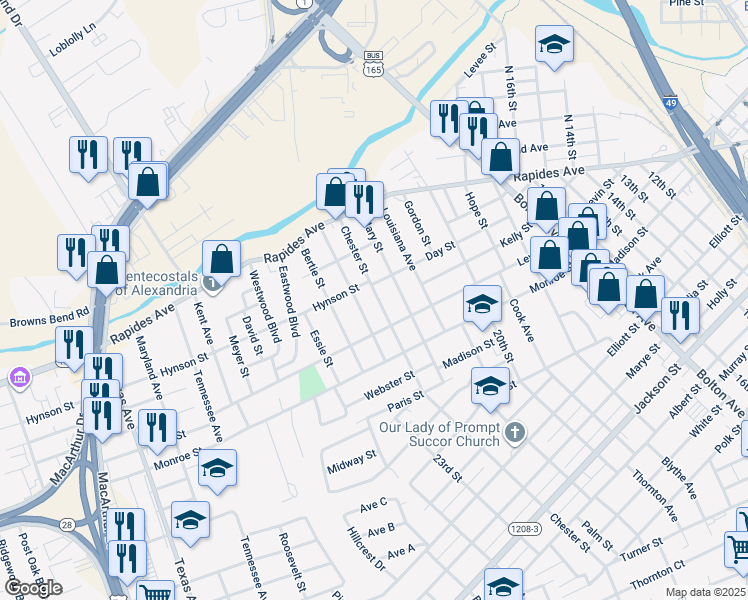 map of restaurants, bars, coffee shops, grocery stores, and more near 50 Chester Street in Alexandria