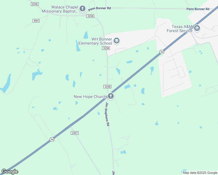 map of restaurants, bars, coffee shops, grocery stores, and more near 101-419 Farm to Market 3258 in Lufkin