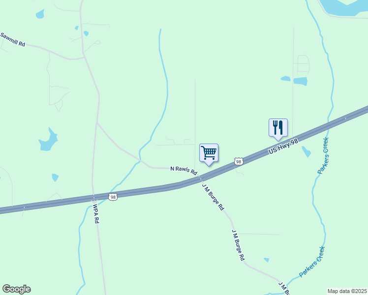 map of restaurants, bars, coffee shops, grocery stores, and more near 29 Tuscan Lane South in Sumrall