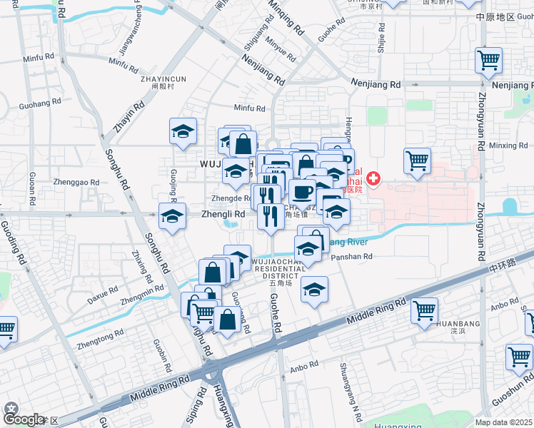 map of restaurants, bars, coffee shops, grocery stores, and more near in 