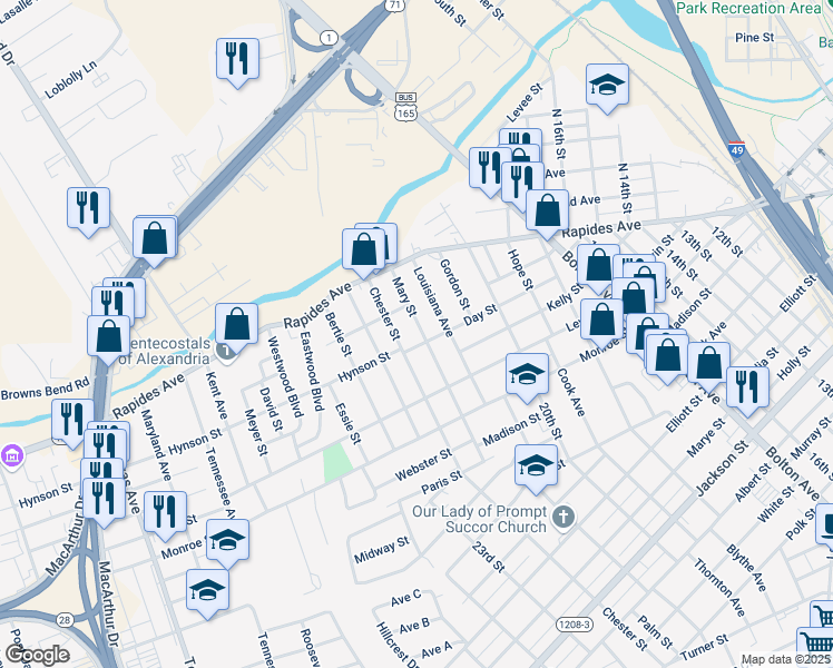 map of restaurants, bars, coffee shops, grocery stores, and more near 34 Mary Street in Alexandria