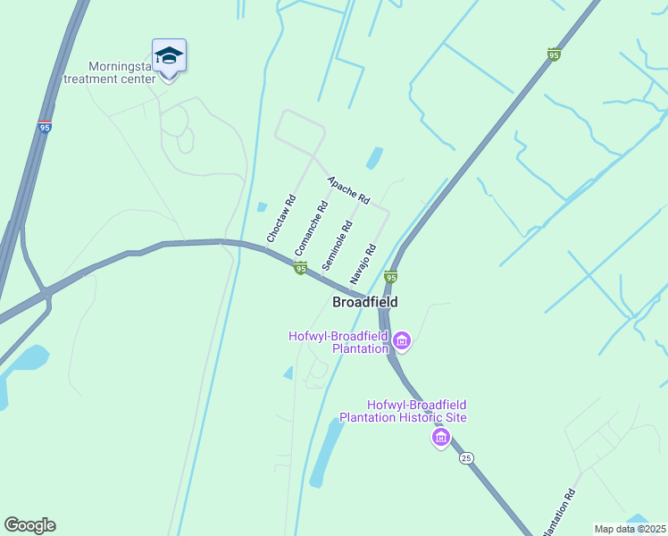 map of restaurants, bars, coffee shops, grocery stores, and more near 118 Seminole Road in Brunswick