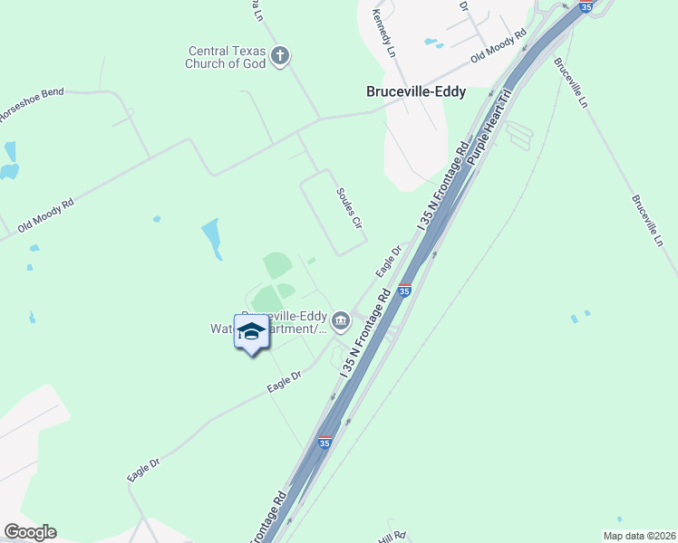 map of restaurants, bars, coffee shops, grocery stores, and more near 150 Soules Circle in Bruceville-Eddy