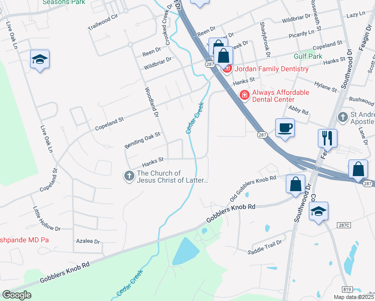 map of restaurants, bars, coffee shops, grocery stores, and more near 301 Heather Street in Lufkin
