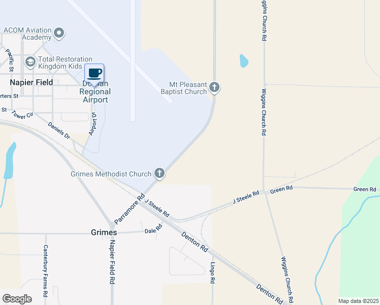 map of restaurants, bars, coffee shops, grocery stores, and more near 524 Parramore Road in Midland City