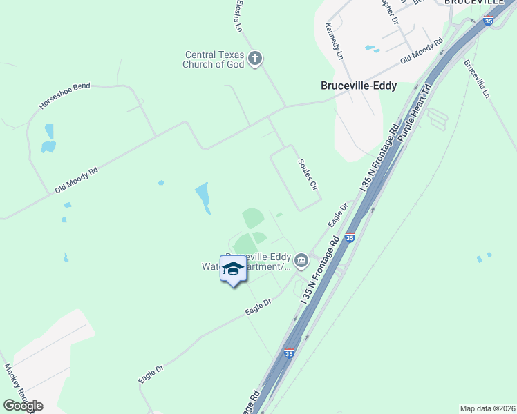 map of restaurants, bars, coffee shops, grocery stores, and more near 1 Eagle Drive in Bruceville-Eddy