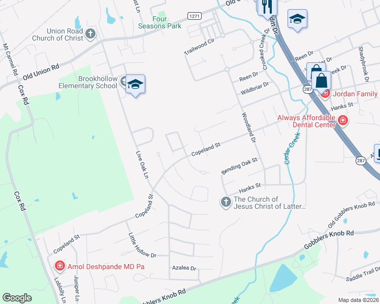 map of restaurants, bars, coffee shops, grocery stores, and more near 1311 Brook Hollow Drive in Lufkin