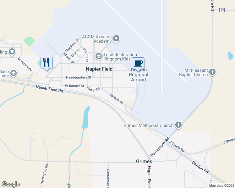 map of restaurants, bars, coffee shops, grocery stores, and more near 215 Atlantic Street in Dothan