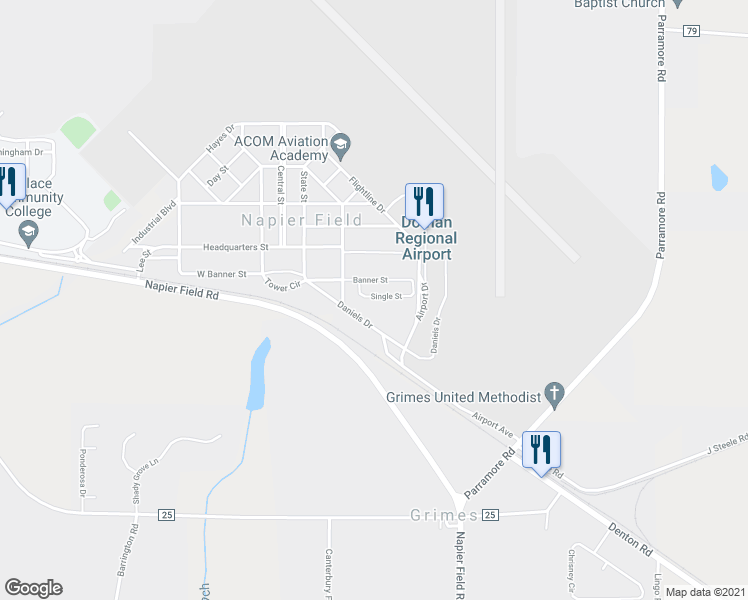 map of restaurants, bars, coffee shops, grocery stores, and more near 72 Single Street in Dothan