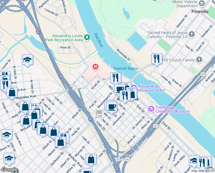 map of restaurants, bars, coffee shops, grocery stores, and more near 626 4th Street in Alexandria