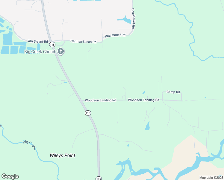 map of restaurants, bars, coffee shops, grocery stores, and more near 65 Woodson Landing Road in Deville