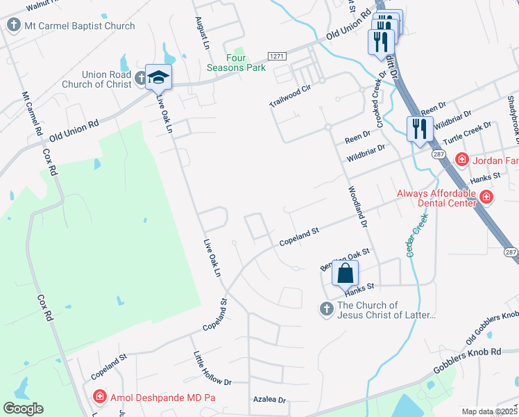 map of restaurants, bars, coffee shops, grocery stores, and more near 1301 Brook Hollow Drive in Lufkin