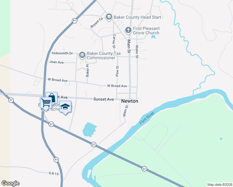 map of restaurants, bars, coffee shops, grocery stores, and more near Perry Street in Newton