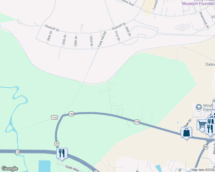 map of restaurants, bars, coffee shops, grocery stores, and more near 305 Bruer Road in Daleville