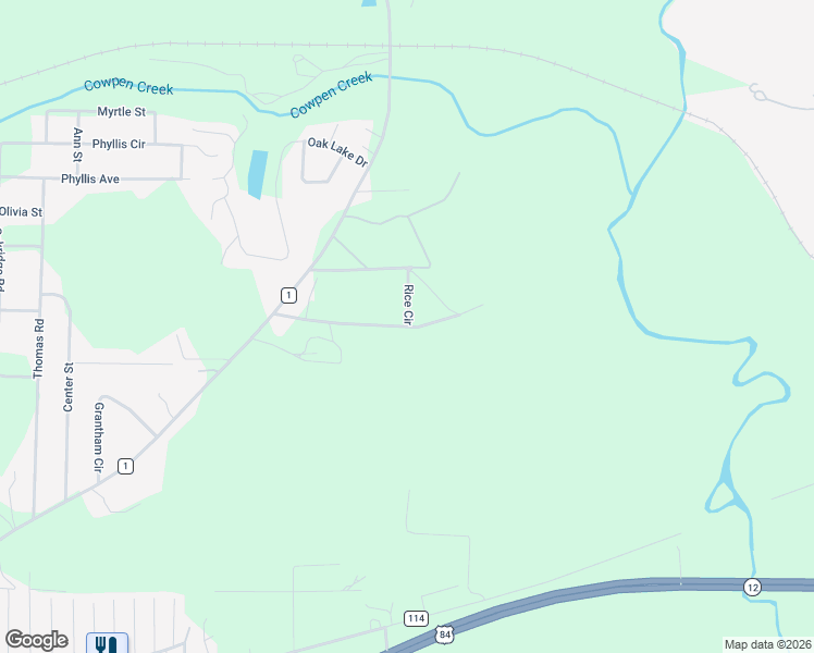 map of restaurants, bars, coffee shops, grocery stores, and more near 265 Rice Circle in Enterprise