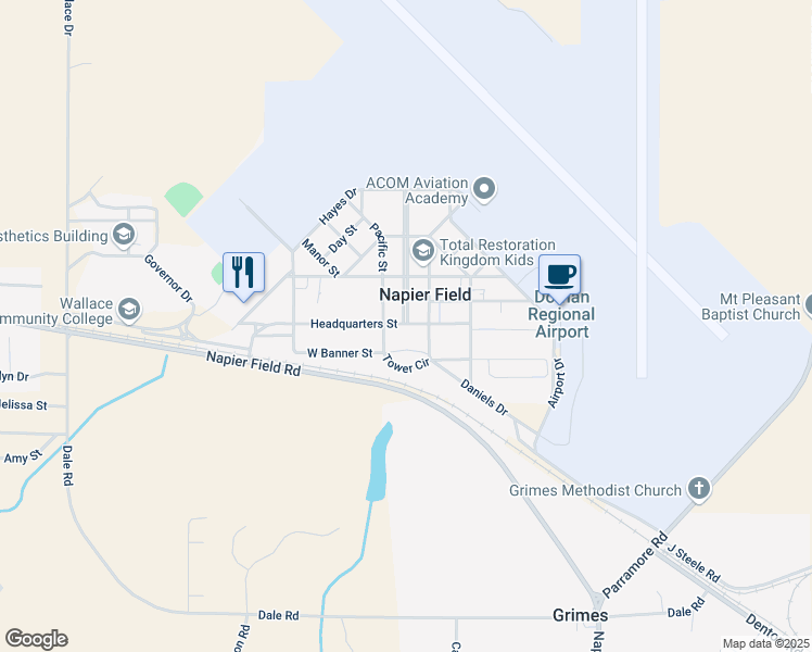 map of restaurants, bars, coffee shops, grocery stores, and more near 400 Headquarters Street in Dothan