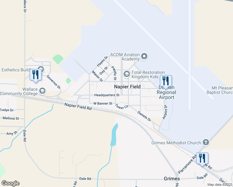 map of restaurants, bars, coffee shops, grocery stores, and more near 400 Headquarters Street in Dothan
