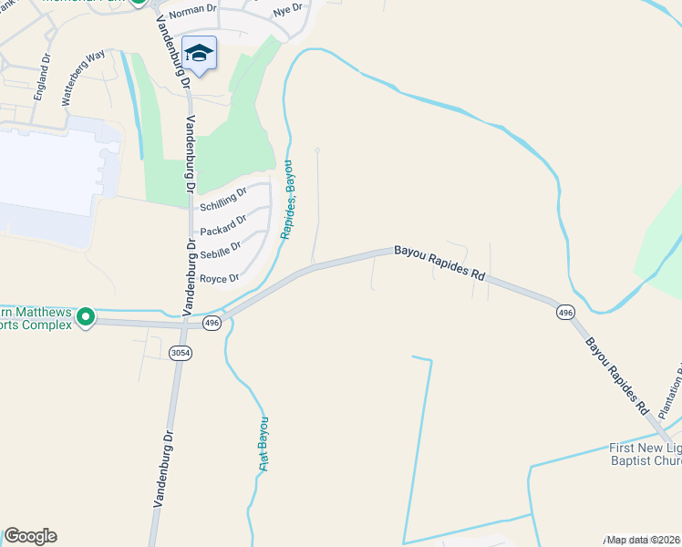 map of restaurants, bars, coffee shops, grocery stores, and more near 6056-6064 Bayou Rapides Road in Alexandria