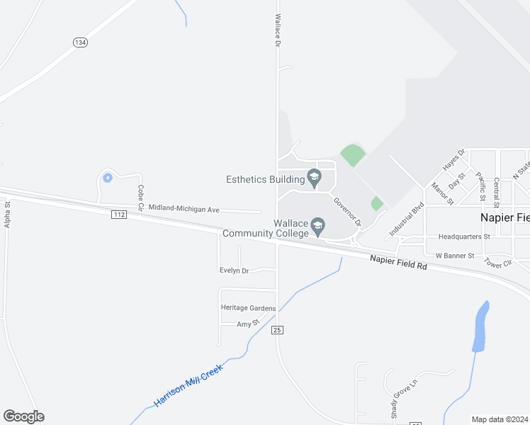 map of restaurants, bars, coffee shops, grocery stores, and more near 1424 Midland-Michigan Ave in Midland City