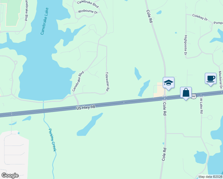 map of restaurants, bars, coffee shops, grocery stores, and more near 137-207 Tidewater Rd in Hattiesburg