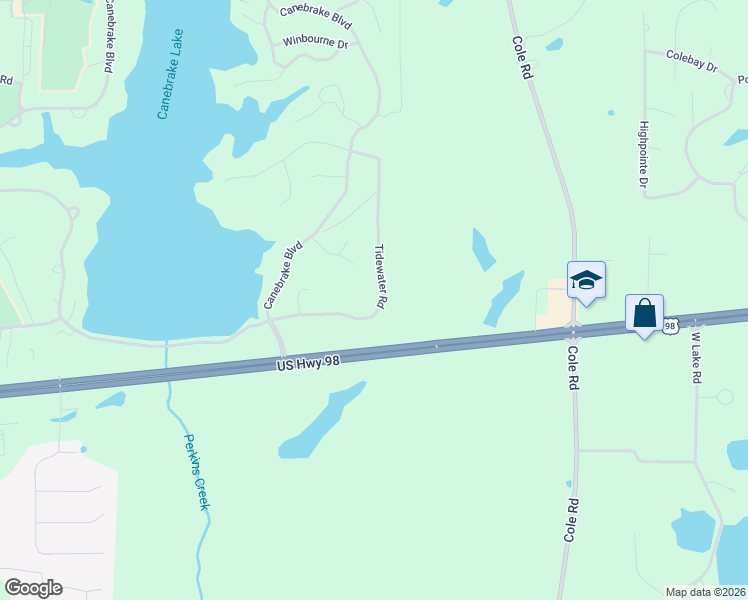map of restaurants, bars, coffee shops, grocery stores, and more near 137-207 Tidewater Rd in Hattiesburg