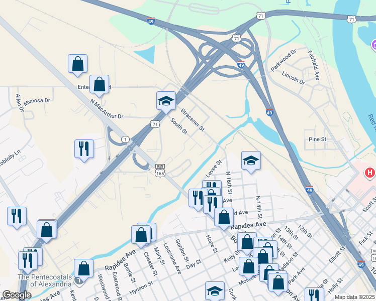 map of restaurants, bars, coffee shops, grocery stores, and more near 1410 Yoist Street in Alexandria