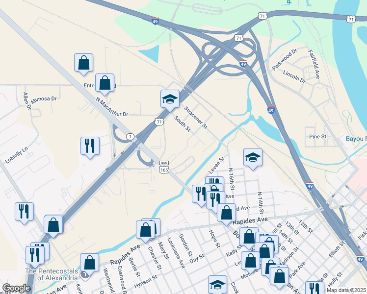 map of restaurants, bars, coffee shops, grocery stores, and more near 1410 Yoist Street in Alexandria