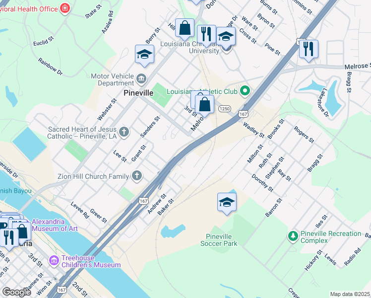 map of restaurants, bars, coffee shops, grocery stores, and more near in 