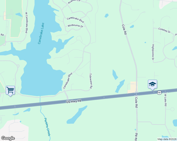 map of restaurants, bars, coffee shops, grocery stores, and more near 207 Tidewater Rd in Hattiesburg